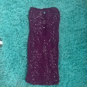 Small White fox Purple Embellished Dress